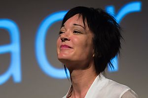 Sue Gardner during her presentation at Wikimania 2013