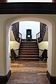 View of stairs through an archway, Shire Hall, Monmouth