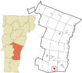 Windsor County Vermont incorporated and unincorporated areas Chester (CDP) highlighted