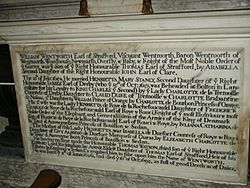 York Minster Interior Tomb William Wentworth, Earl of Strafford 1695