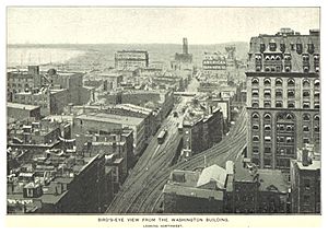 (King1893NYC) pg695 BIRD'S-EYE VIEW FROM THE WASHINGTON BUILDING; LOOKING NORTHWEST