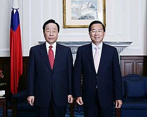 總統會晤韓國前大統領金泳三