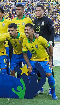 2019 Final da Copa América 2019 - Coutinho, Bobby Firmino, Casemiro e Ederson (cropped)