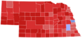 2022 Nebraska gubernatorial election results map by county
