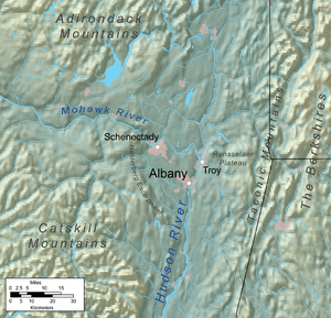 Albany ny physical map
