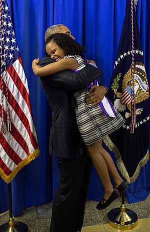 Barack Obama hugs Mari Copeny