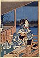 Brooklyn Museum - Moonlight View of Tsukuda with Lady on a Balcony - Utagawa Hiroshige (Ando)