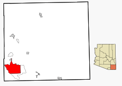 Location in Cochise County and the state of Arizona