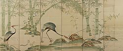 Cranes, Pines, and Bamboo I