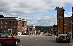 Looking east at downtown Crystal Falls