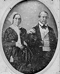 Daguerreotype of Eliza Tomlinson Foster and William Barclay Foster, restored and enhanced with digital tools