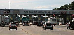 Delaware Memorial Bridge toll plaza wide
