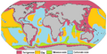 Distribution of sediment types on the seafloor