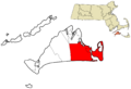 Dukes County Massachusetts incorporated and unincorporated areas Edgartown highlighted