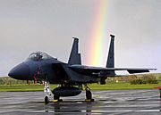 F-15 Eagle at RAF Lakenheath with rainbow