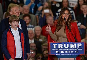 First Lady Melania Trump speaking in 2015 (cropped2)