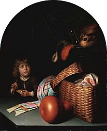 Gerard Dou Still Life with a Boy Blowing Soap-bubbles