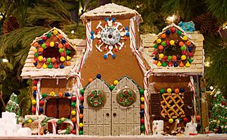 Gingerbread house with double doors