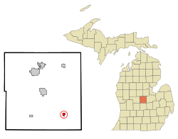 Location of Ashley in Gratiot County, Michigan
