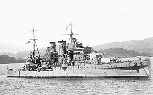 HMS Exeter off Sumatra in 1942
