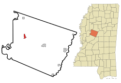 Location of Tchula, Mississippi