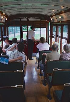 Interior of Fort Collins Birney streetcar 21 in 1987