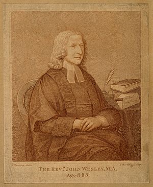 John Wesley. Stipple engraving by F. Bartolozzi after J. Zof Wellcome V0006236