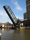 Chicago & Northwestern Railway Bridge permanently locked in the raised position