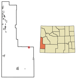 Location of La Barge in Lincoln County, Wyoming.