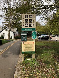 Little Miami State Park sign looking southbound from Harrison Street, Loveland, Ohio, October 2018