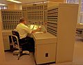 Man working at analog computer, 1968