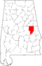 Map of Alabama highlighting Tallapoosa County.svg
