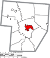 Map of Fayette County Ohio Highlighting Washington Court House City