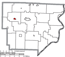 Location of Lewisville in Monroe County