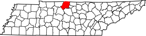 Map of Tennessee highlighting Sumner County
