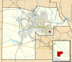 Location of Higley in Maricopa County, shown within corporate limits of Gilbert