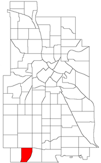 Location of Kenny within the U.S. city of Minneapolis