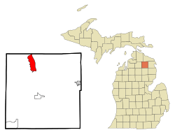 Location of Canada Creek Ranch, Michigan