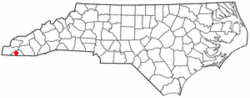 Location of Hayesville, North Carolina