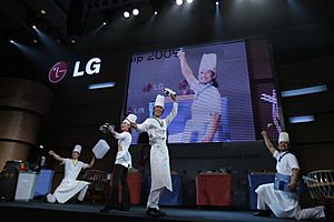 Nanta performance at the LG Life Tastes Good Championship at Grand Hyatt Erawan Hotel, Bangkok, Thailand