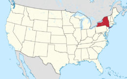 Location of New York in the United States