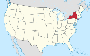 Location of New York in the contiguous United States