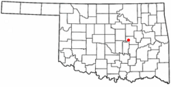 Location of Boley, Oklahoma