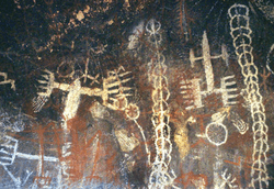Pictographs at the Burro Flats Painted Cave