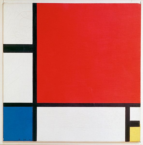 Image: Piet Mondriaan, 1930 - Mondrian Composition II in Red, Blue, and ...