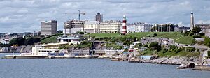 Plymouth Hoe from Mount Batten (crop)