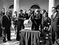 President John F. Kennedy receives the 16th White House Thanksgiving Turkey 1963