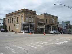 Buildings in downtown Richmond, Illinois