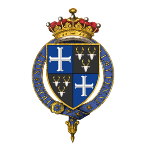 Shield of arms of William Cavendish-Bentinck, 6th Duke of Portland, KG, GCVO, TD, PC, DL