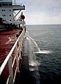 Ship pumping ballast water